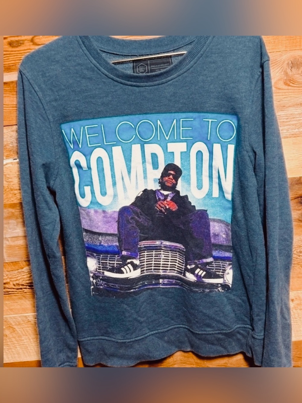 Vintage WEST 49 Welcome to Compton Easy-E light sweatshirt blue gray street S